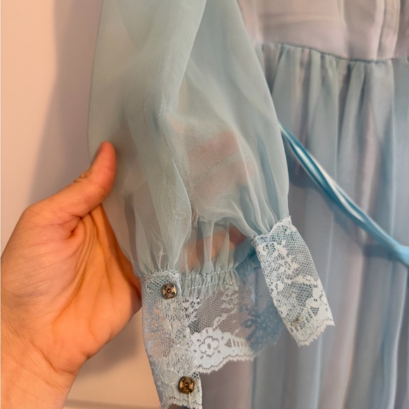 1970s handmade blue Lacey dress - Picture 4 of 9